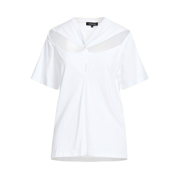 【送料無料】 バーバラ ブイ レディース Tシャツ トップス T-shirts White｜asty