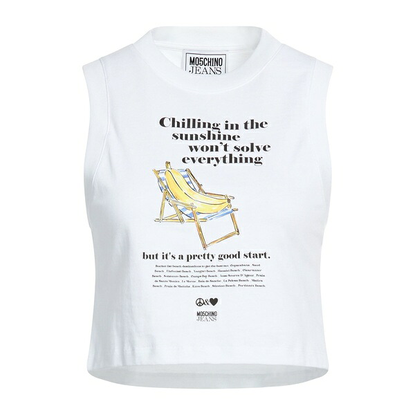 【送料無料】 モスキーノ レディース Tシャツ トップス T-shirts White