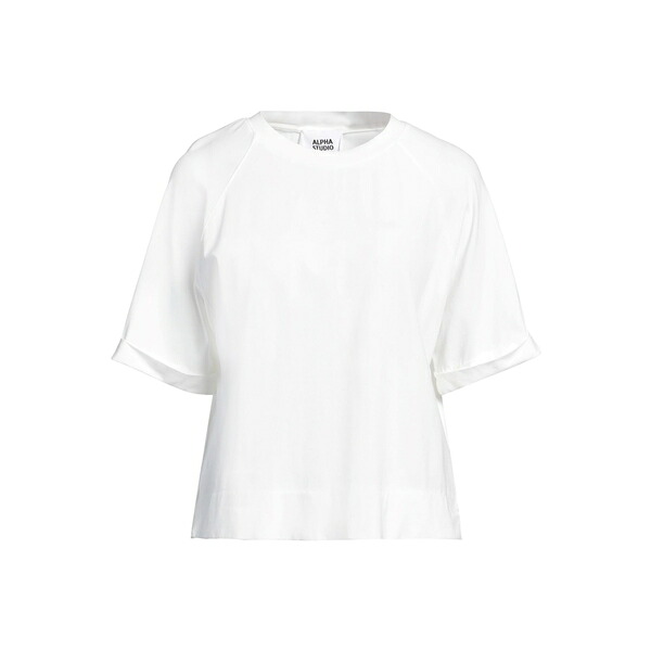 【送料無料】 アルファス テューディオ レディース Tシャツ トップス T-shirts White