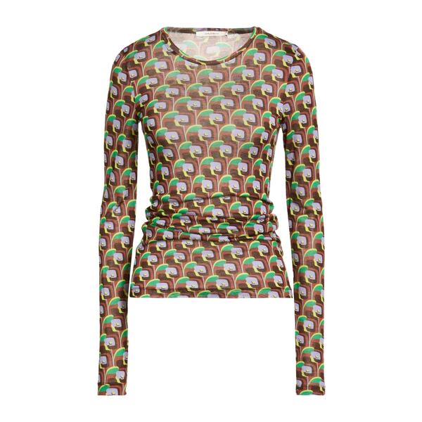 【送料無料】 マリパルミ レディース Tシャツ トップス T-shirts Brown