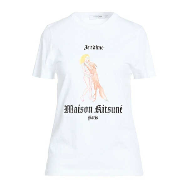 【送料無料】 メゾン キツネ レディース Tシャツ トップス T-shirts White｜asty