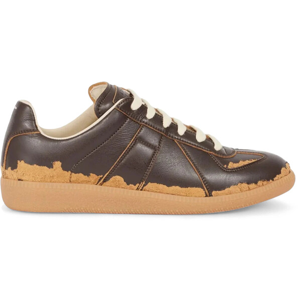 Maison Margiela マルタンマルジェラ レディース スニーカー  【Maison Margiela Replica Dark Brown Camel Distressed (Women)】  サイズ EU_38.5(24.5cm) Dark Brown/Camel