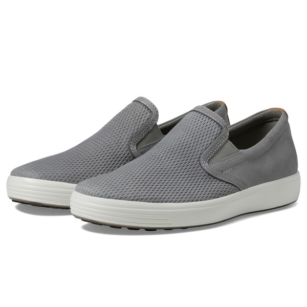エコー メンズ スニーカー シューズ Soft 7 Slip-On 2.0 Perforated Wild Dove/Lion画像