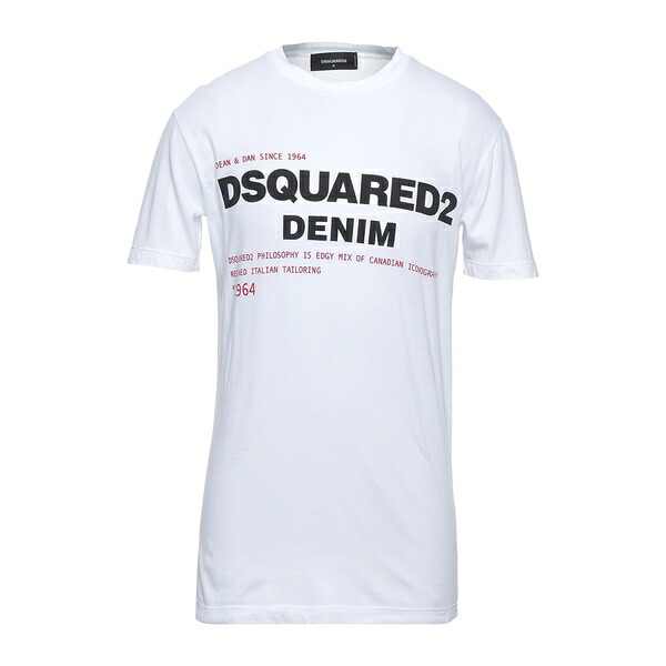 【送料無料】 ディースクエアード メンズ Tシャツ トップス T-shirts White