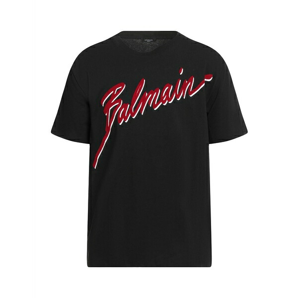【送料無料】 バルマン メンズ Tシャツ トップス T-shirts Black｜asty