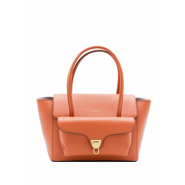 コチネレ レディース ショルダーバッグ 御徒面子 Medium double beat leather shoulder bag Orange