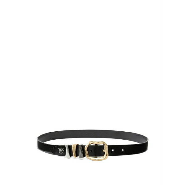 ピンコ レディース ベルト アクセサリー Buckle leather belt Black｜asty