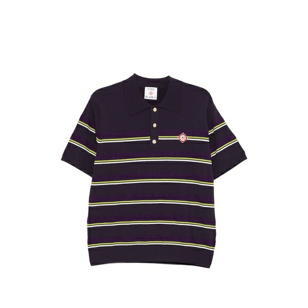 カサブランカ メンズ ポロシャツ トップス Striped polo shirt Purple｜asty 85,140円