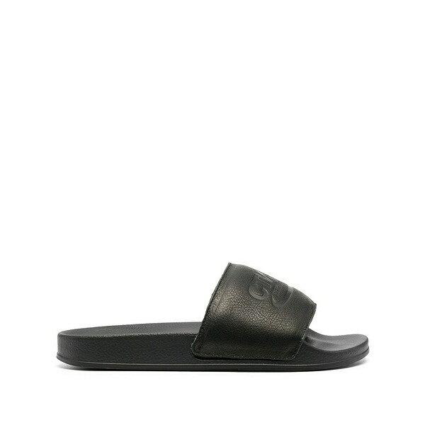 ヘロン プレストン メンズ サンダル シューズ Logo debossed slides Black|asty