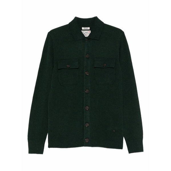 インピュア メンズ カーディガン アウター Zack cardigan Green|asty