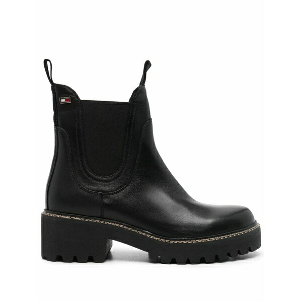 トミー ヒルフィガー レディース ブーツ シューズ Leather chelsea boots Black