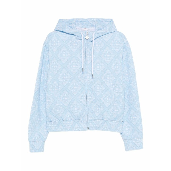 カサブランカ レディース パーカー・スウェットシャツ アウター Patterned hoodie Blue