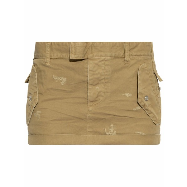ディースクエアード レディース スカート ボトムス Distressed-effect mini skirt Neutrals|asty