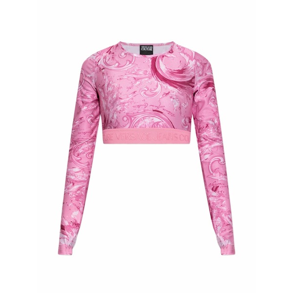 呼びりん探し回る レディース プルオーバー トップス Pattern-detail top Pink