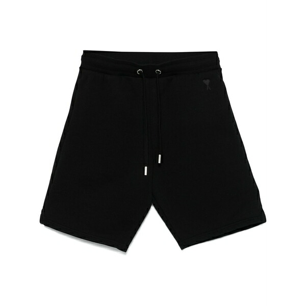 アミ メンズ カジュアルパンツ ボトムス Ami de coeur-embroidered shorts Black｜asty