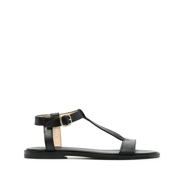 ドンカルズ レディース サンダル シューズ Fibbia t-bar leather sandals Black|asty