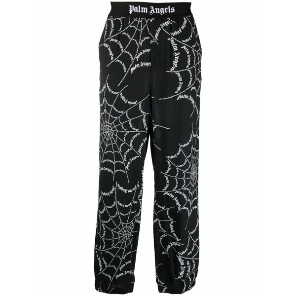パーム・エンジェルス メンズ カジュアルパンツ ボトムス Spider web print track pants Black｜asty