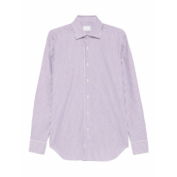 ザカス  メンズ プルオーバー トップス Striped cotton shirt Purple