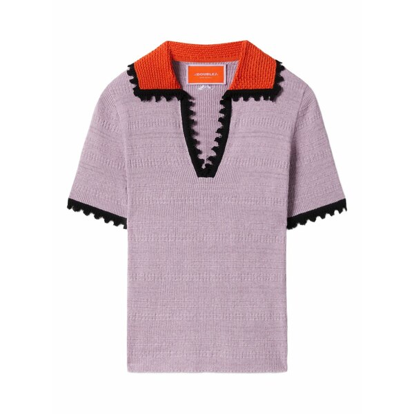 ラ・ダブル・ジェイ レディース Tシャツ トップス Colour-block t-shirt Purple｜asty