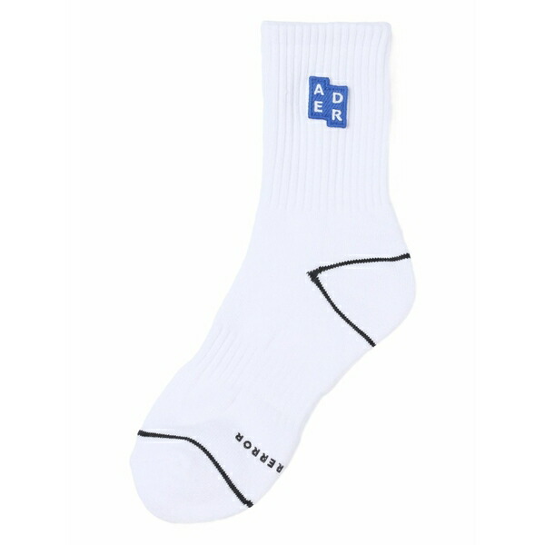 アーダーエラー レディース ソックス アンダーお召しもの Embroidered logo-patch socks White