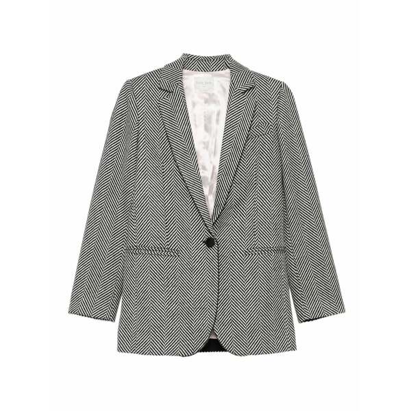 フォルテ フォルテ レディース 上衣＆上衣 アウター Herringbone-pattern blazer Grey