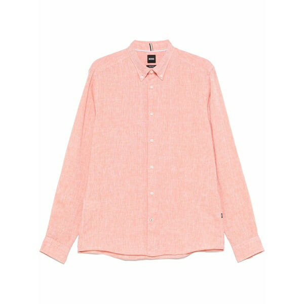 雇い主 メンズ プルオーバー トップス Linen shirt Orange