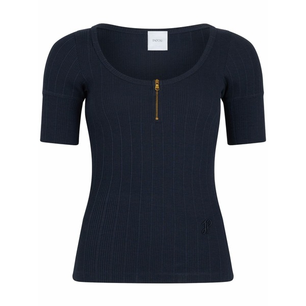 ジャンパトゥ レディース プルオーバー トップス Scoop-neck ribbed t-shirt Blue