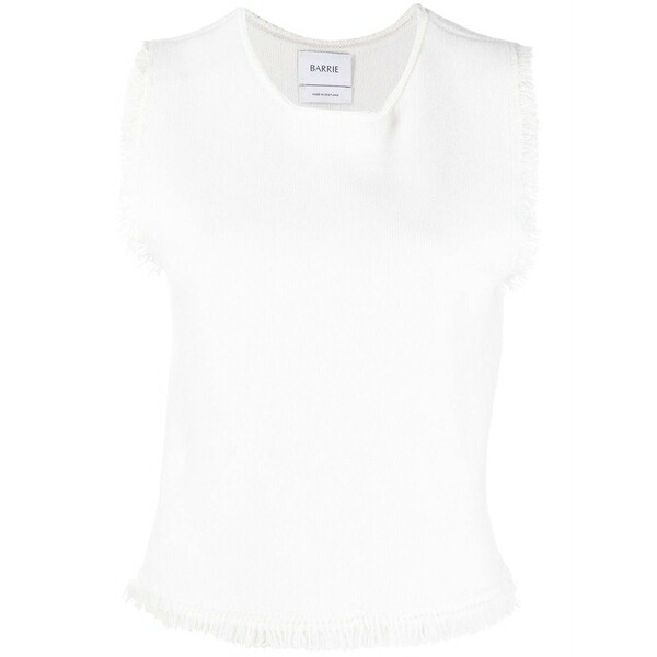 バリー レディース ニット&セーター アウター Fringe-trim knitted top Neutrals｜asty
