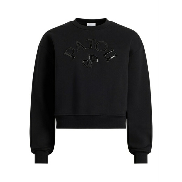 ジャンパトゥ レディース 編み物\u0026スウェーター アウター Vinyl-logo fleece sweatshirt Black