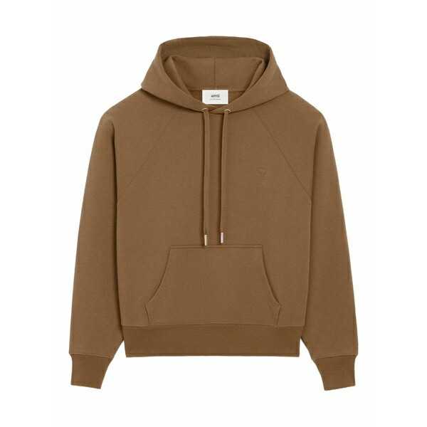アミ メンズ パーカー・スウェットシャツ アウター Ami de coeur cotton hoodie Brown｜asty