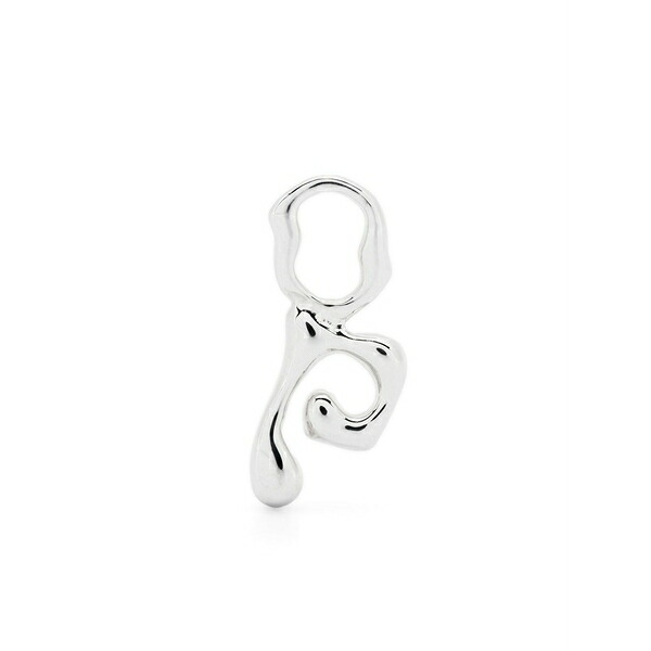 マリア ブラック レディース ピアス＆イヤリング アクセサリー Fluent letter p charm Silver｜asty