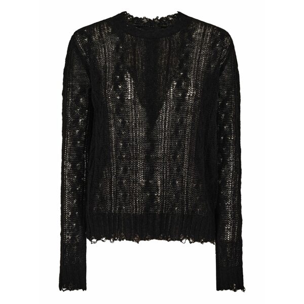 アラヌイ レディース 編み物\u0026スウェーター アウター Open-work ruffled jumper Black