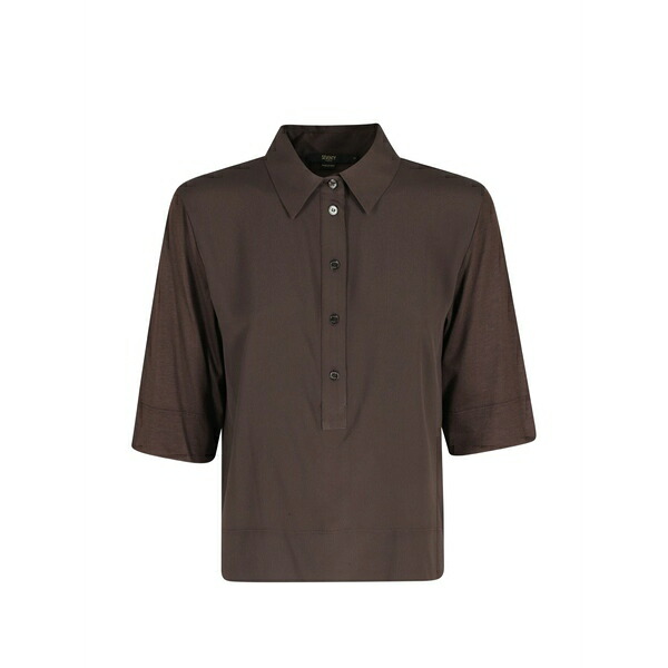 セブンティ レディース スポーツシャツ トップス Buttoned polo shirt Brown
