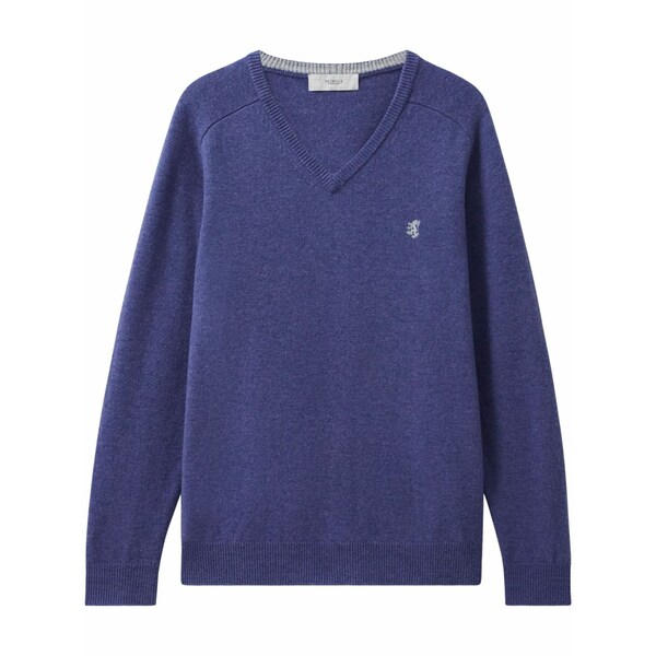 プリングル オブ スコットランド メンズ 編み物\u0026プルオーバー アウター Wool v-neck sweater Blue