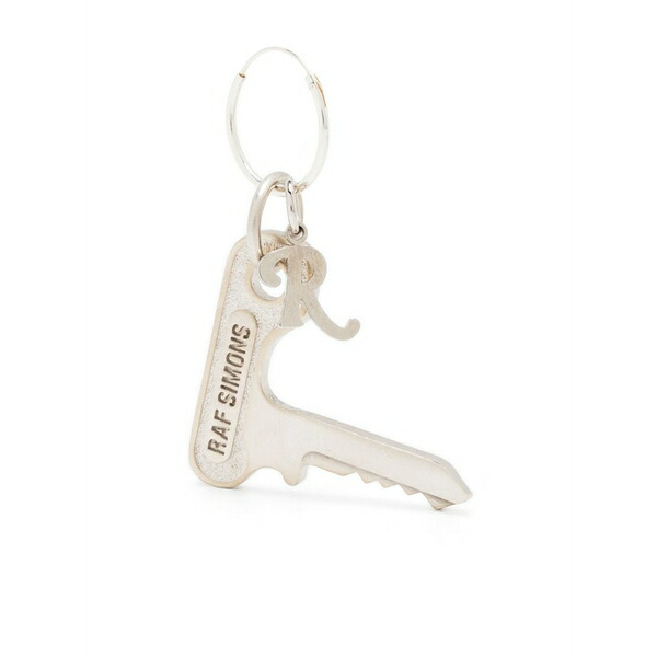 ラフ・シモンズ メンズ ピアス・イヤリング アクセサリー Logo-engraved drop earring Silver｜asty 73,590円