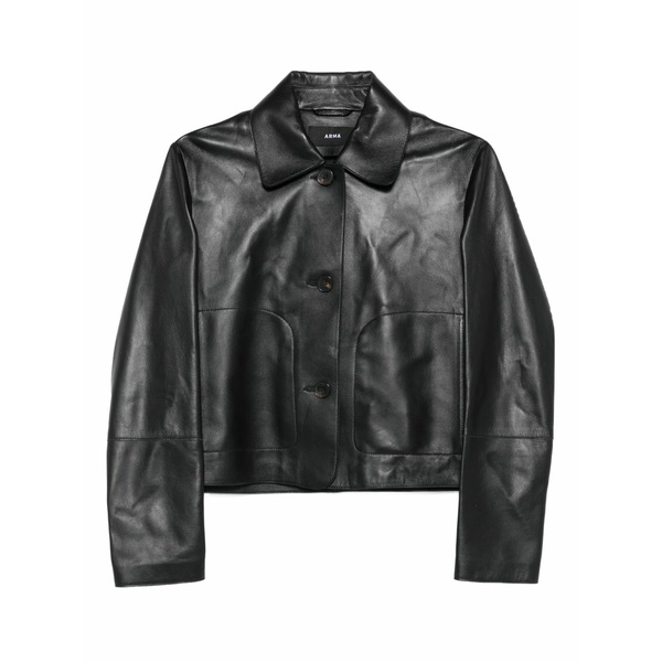 アルマ レディース 上衣＆上衣 アウター Emy leather jacket Black