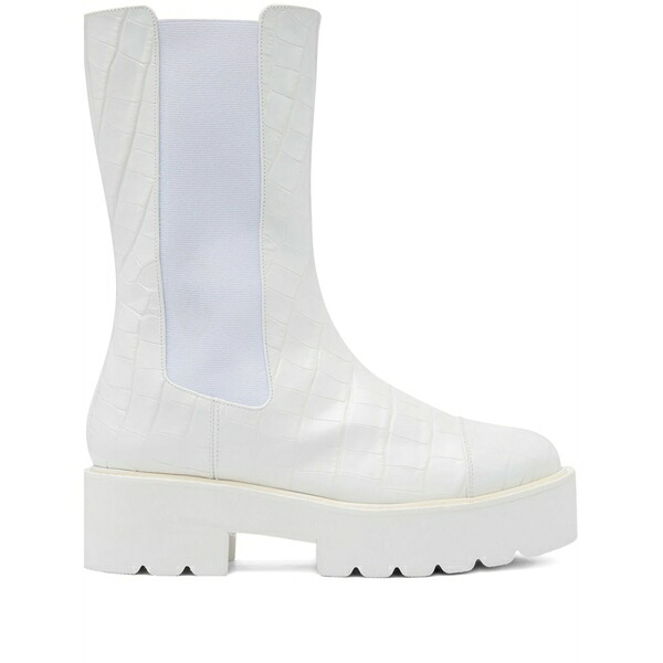 スチュアート ワイツマン レディース ブーツ シューズ 50mm presley ultralift platform lug-sole boots White｜asty