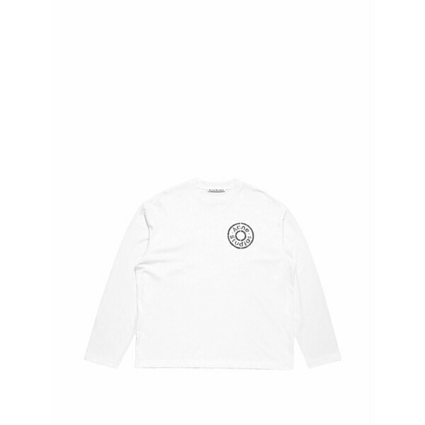 アクネ ストゥディオズ メンズ ティーシャツ トップス Long-sleeved graphic t-shirt White Tシャツ・カットソー-メンズファッション