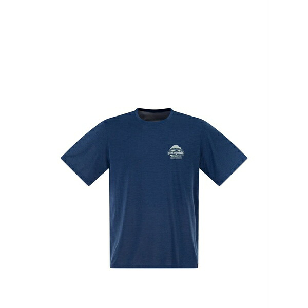 パタゴニア メンズ Tシャツ トップス Capilene print crew-neck t-shirt Blue｜asty