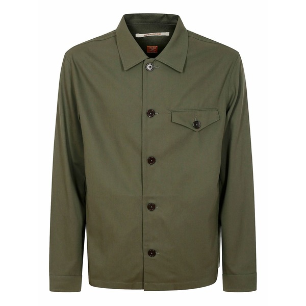 アルファインダストリーズ メンズ 上衣＆上衣 アウター Cotton shirt jacket Green コート・ジャケット-メンズファッション