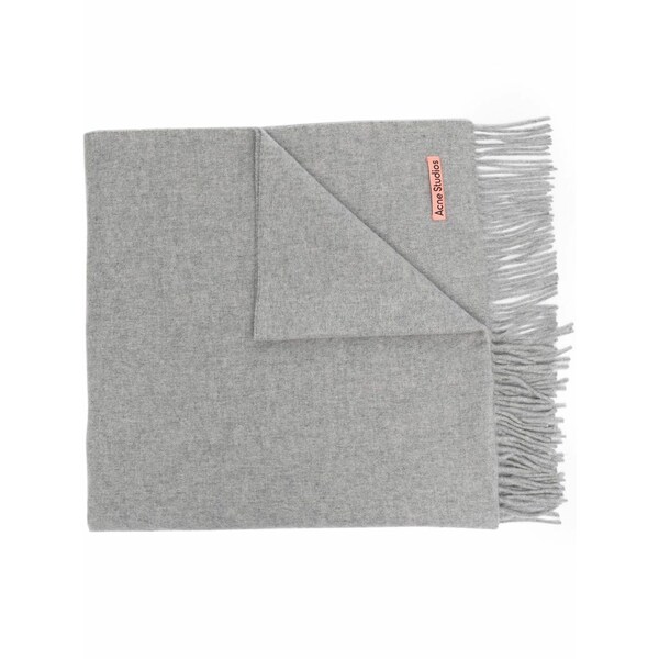 アクネ ストゥディオズ メンズ えり巻き・袈裟・えり巻き 付属物 Oversize fringe wool scarf Grey