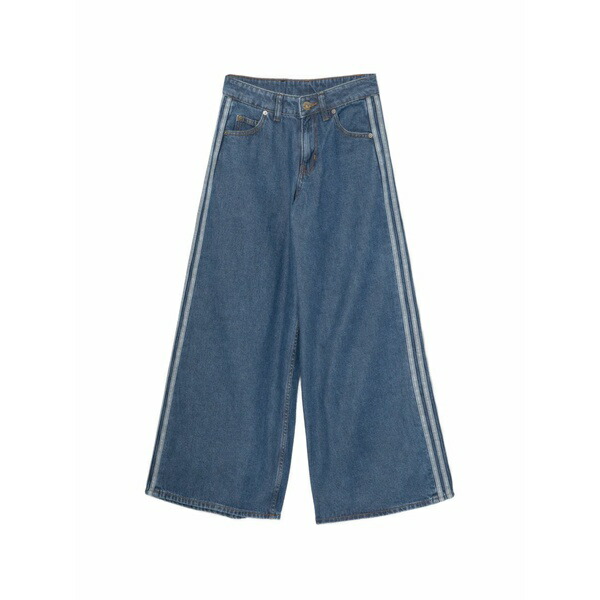 アディダス レディース デニムパンツ ボトムス Firebird wide-leg jeans Blue｜asty
