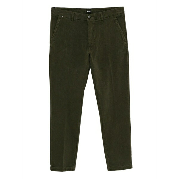ボス メンズ カジュアルパンツ ボトムス Gabardine slim-fit trousers Green｜asty