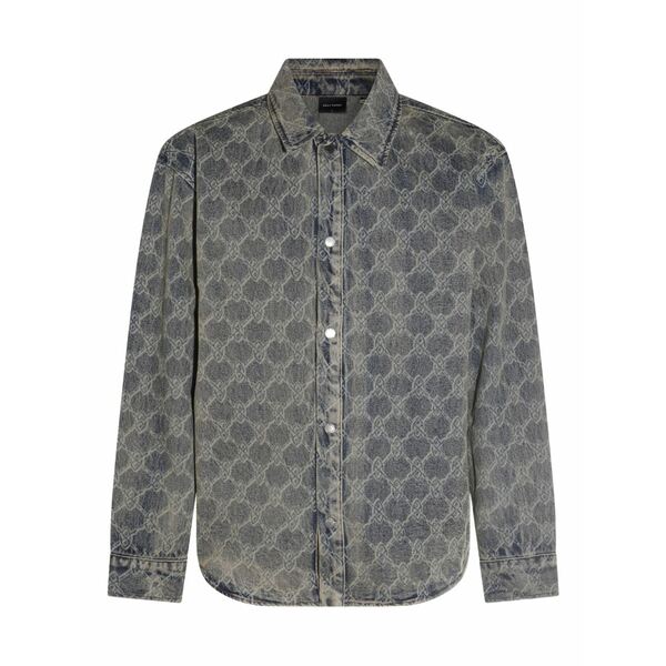 デイリー・ペーパー メンズ シャツ トップス Logo-print shirt Blue｜asty