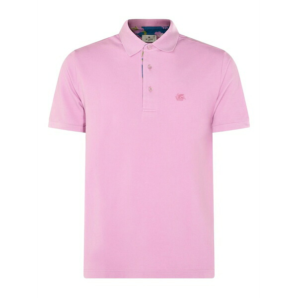 エトロ メンズ ポロシャツ トップス Embroidered-logo polo shirt Pink｜asty