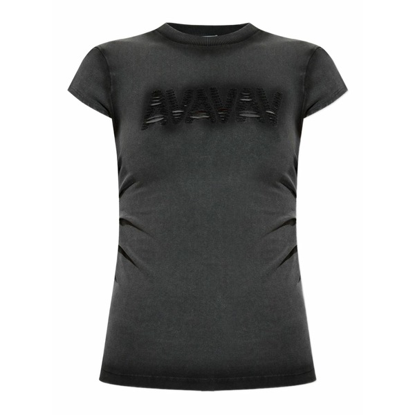 アヴァヴァヴ レディース Tシャツ トップス Logo-print t-shirt Grey|asty