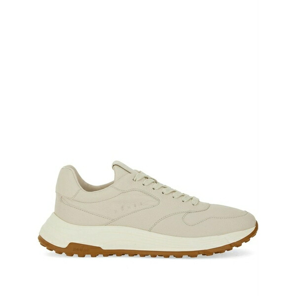 ホー火器 メンズ スニーカー シューズ Leather lace-up low-top sneakers Neutrals