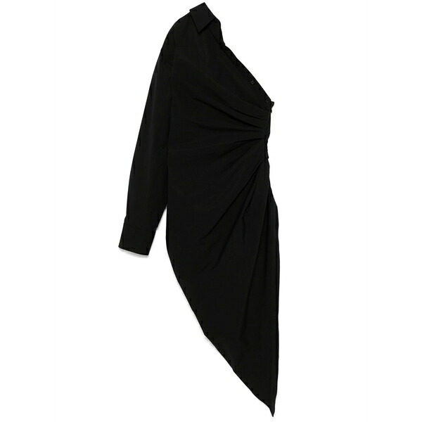 アレキサンダーワン レディース ワンピース トップス Asymmetric mini dress Black｜asty