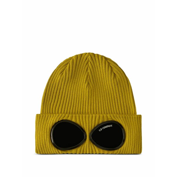 シーピーカンパニー メンズ 帽子 アクセサリー Goggle ribbed beanie hat Yellow
