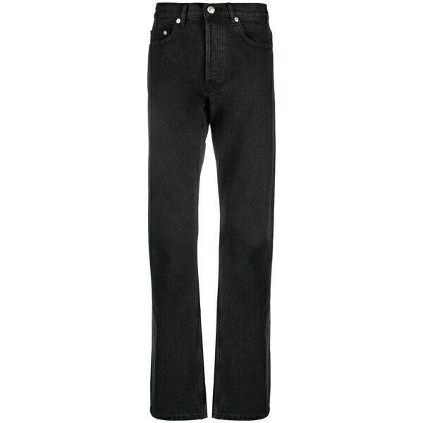 アーペーセー メンズ デニムパンツ ボトムス New standard mid-rise straight-leg jeans Black｜asty